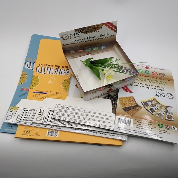 Foldable White Cardboard Paper Boxes for Energy Bar Chocolate bars Food Snack Packaging Paper Boxes