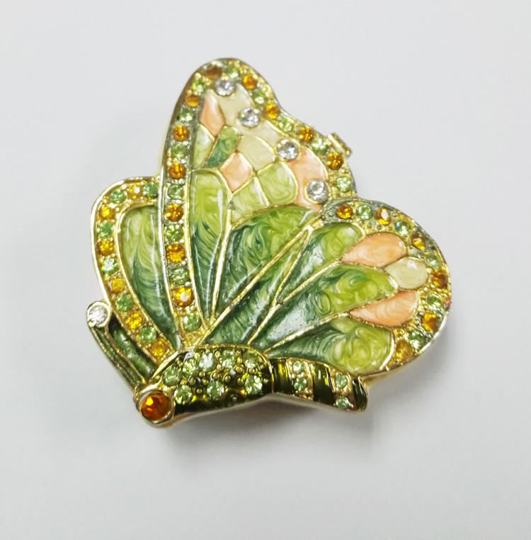 butterfly shape metal jewelry box for ladies gift