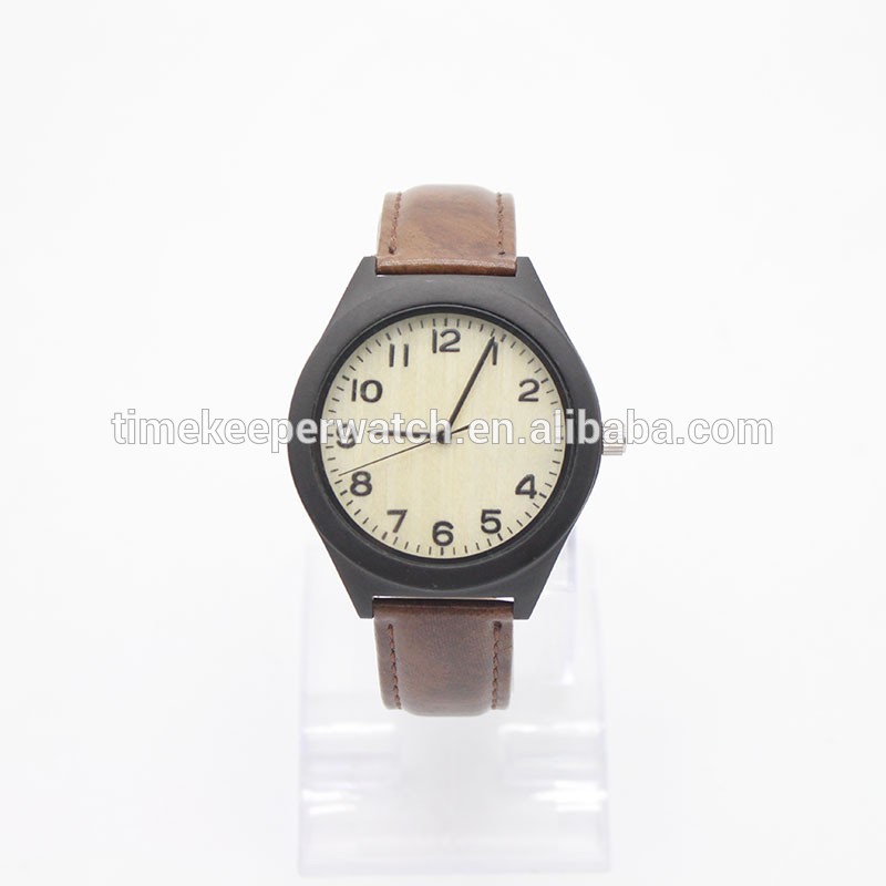 charm wood watches with your logo , leather wood wristwatches oem ,wholesale in China .