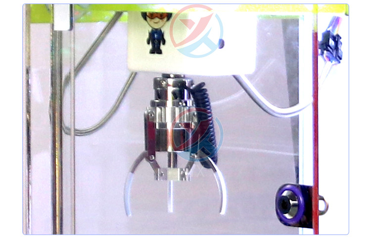 Yellow Coin-Operated LED Desktop Hardware Claw Arcade Machine