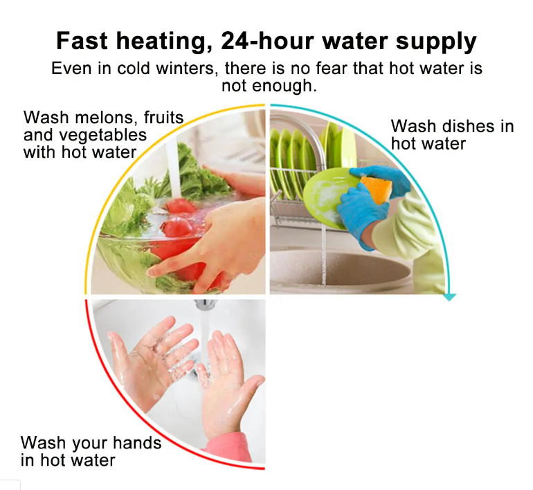 304 Stainless Instant Heating Water Faucet CE Kitchen Tap Water Heater 3KW