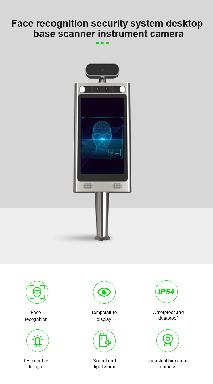 AI 8" Face Scanner Non-contact face recognition thermometer terminal
