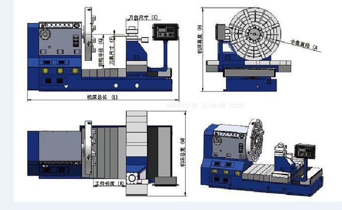 Turning Flange Horizontal Facing CNC Lathe Machine