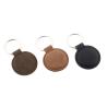 Buy cheap Debossing Logo PU Personalised Leather Keychain Round Zinc Alloy Brown from wholesalers