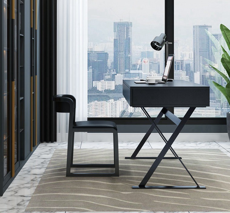 X - Leg Desk Light Luxury Hotel Room Furniture Study Office Black Computer Desk