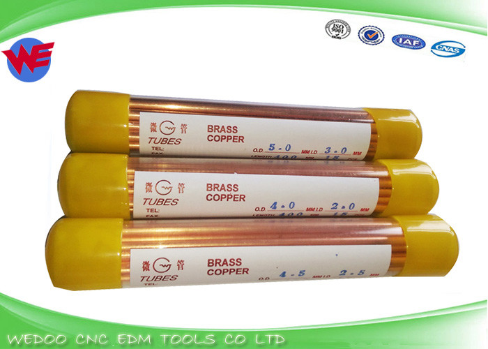 Single Hole EDM Brass Tubes High Precision 150mm Length With 4.5mm OD