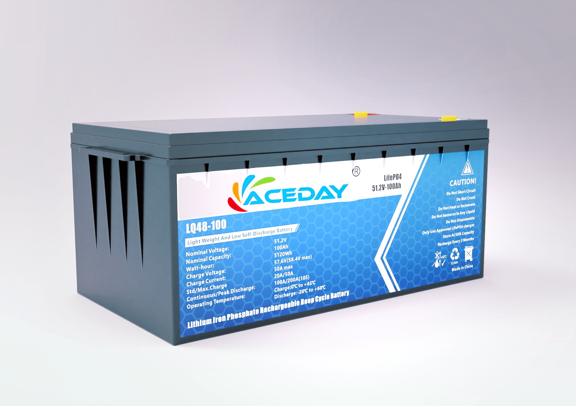 48V100ah ACEday Lifepo4 Rechargeable Battery Reliable Performance High Discharge