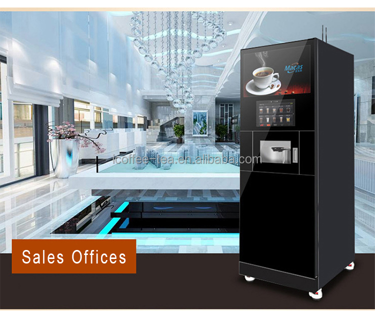 15.6'' Touch Screen Automatic Instant Coffee Vending Machine H 1830mm