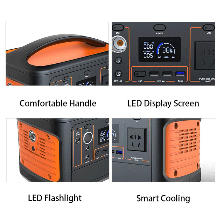 PSE Outdoor USB C DC AC 600W 1000W Portable Solar Power Station