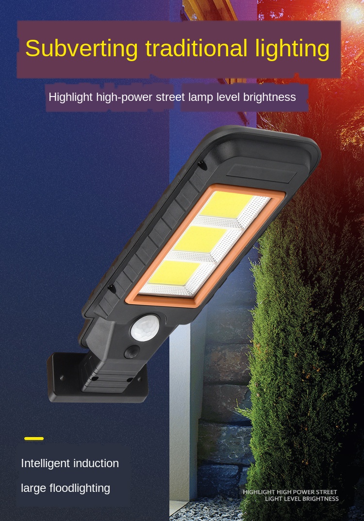 Outdoor 100COB 210COB 25W Pole Solar Street Light With 2400mAH Battery