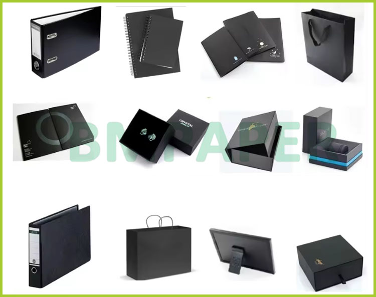 300gsm 400gsm Black Card Board Paper For Wine Boxes Odourless 700 x 1000mm