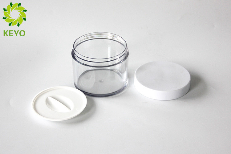 Clear PET Plastic Face Mask Jar , 200g Round Thick Wall Empty Cream Jars