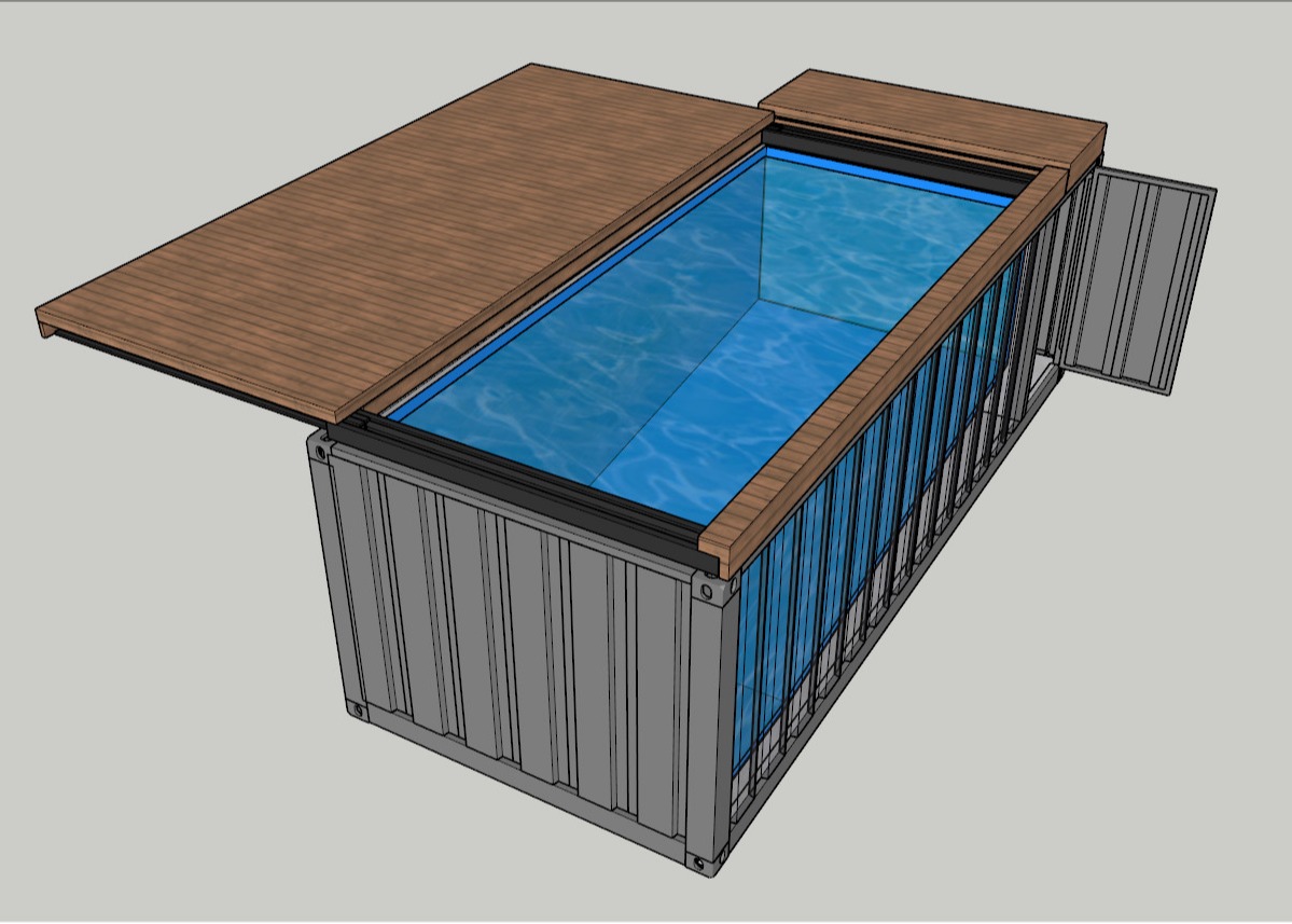 20GP Embedded Swimming Pool Shipping Container 14.77m2