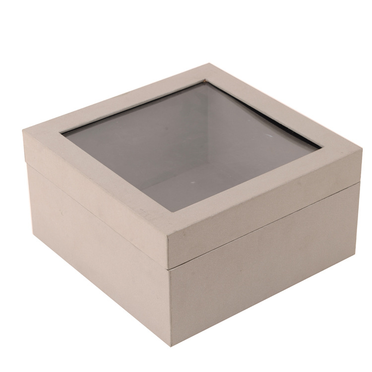 Custom Print Rigid Boxes Luxury Square Colorful Paper Flower Gift Box With Clear Window