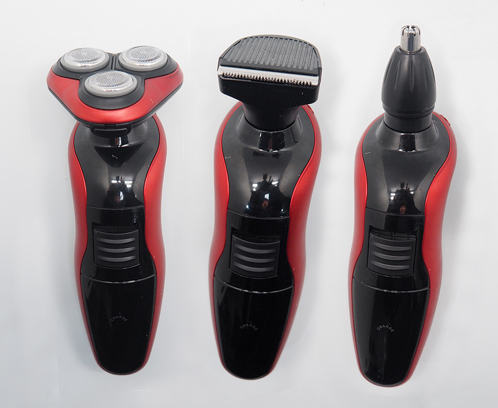 KW-611-3 NEW 3 in 1 Exchangeable Shaver with Nose Hair Trimmer Kit