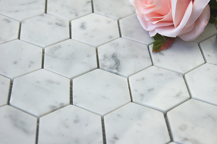 Hot sale hexagon crystal white marble mosaic wall tile for backsplash,kitchen,bathroom,shower