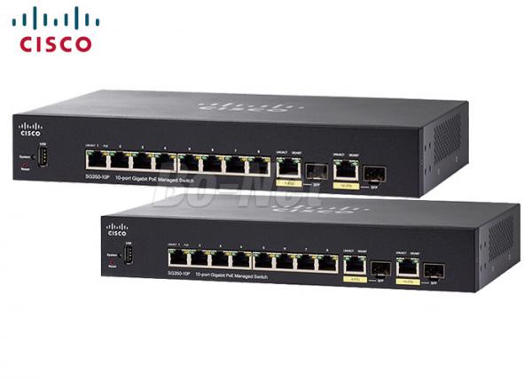 Quality POE Managed Cisco Layer 3 Gigabit Switch 10 Port SG350-10P-K9-CN 2 Combo Mini GBIC Ports for sale