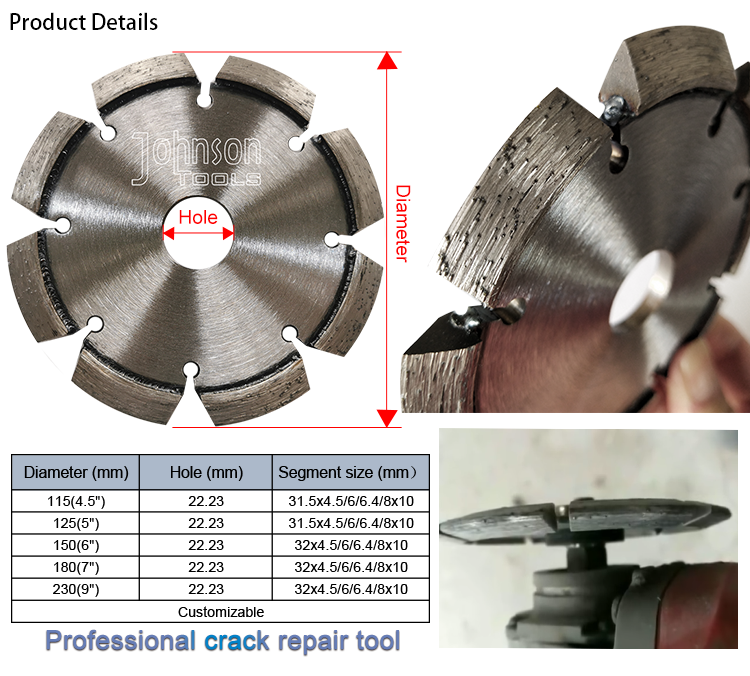 115mm Diamond tuck point blade for Concrete / Brick Block / Masonry / Stone
