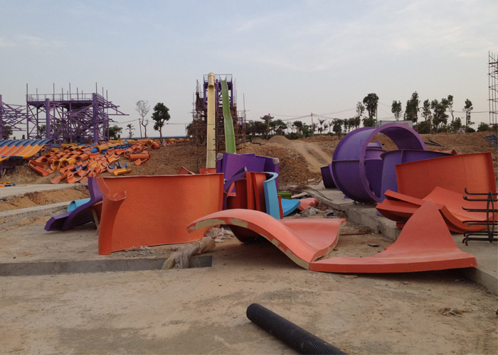 Fiberglass Water Park Slide , Indoor Middle Behemoth Slide For Adult