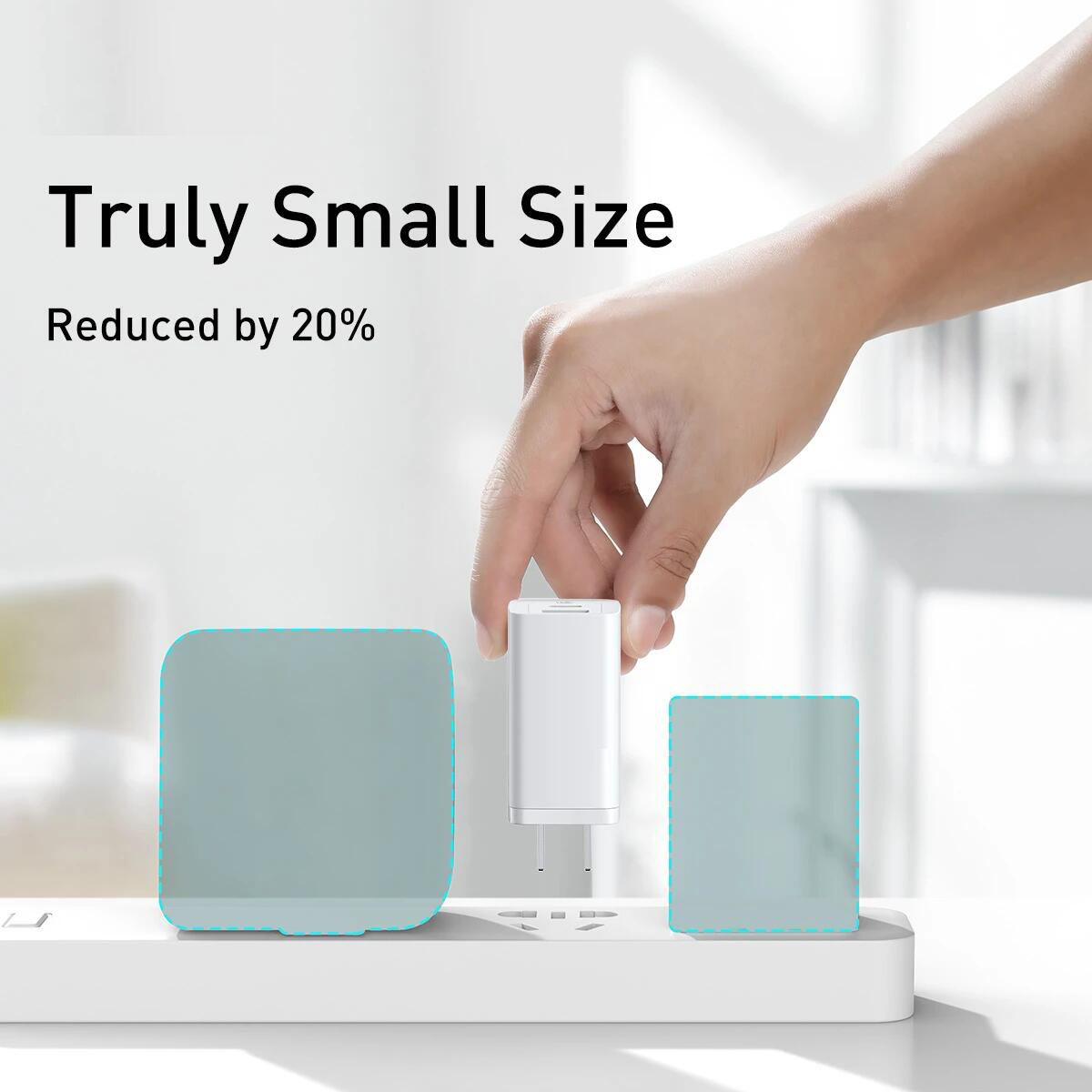 Portable Charging 65W 2 Ports Small PD Fast Charging Charger with GaN Gallium Nitride