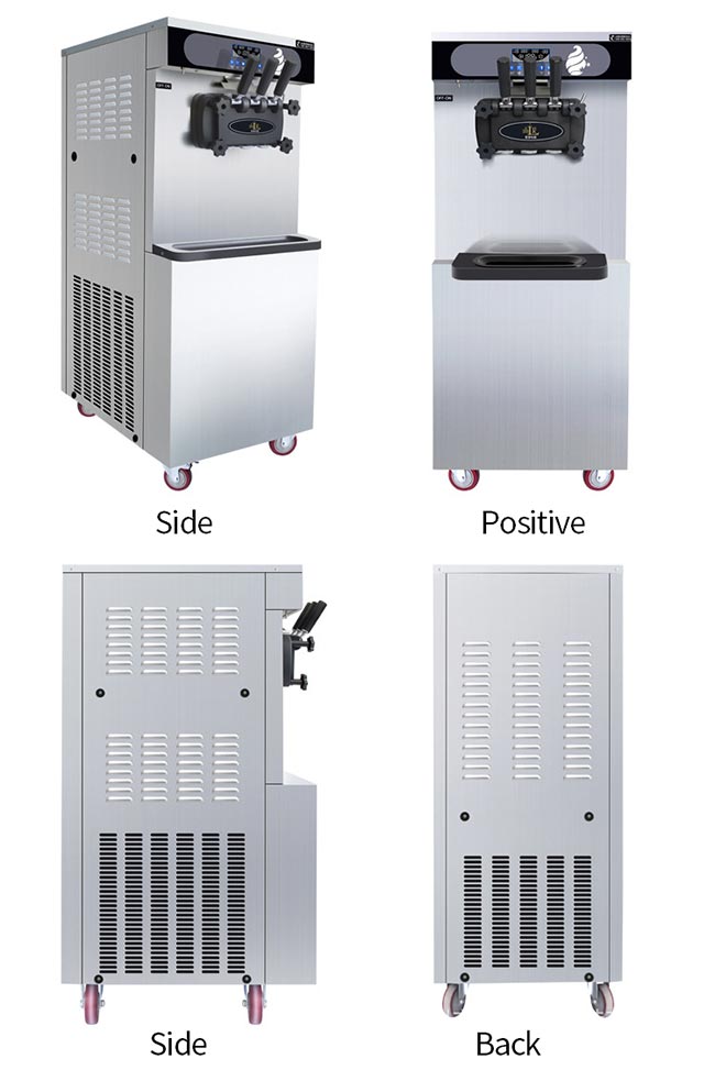 3 Flavors Stainless Steel Frozen Yogurt Machine / Vending Soft Ice Cream Machine