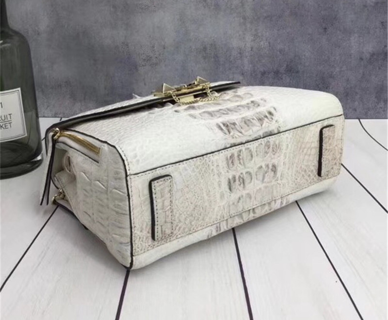 Exotic Genuine Crocodile Skin Woman Orange Purse Authentic Alligator Leather Lady Handbag Female Crossbody Shoulder Bag