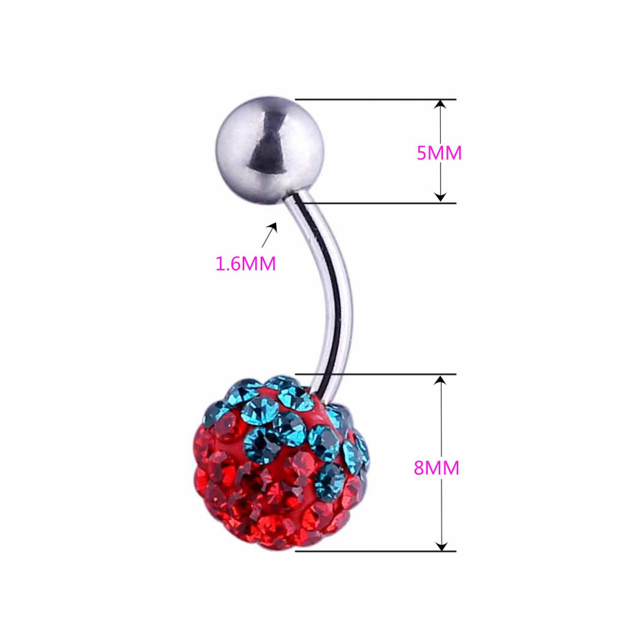 Stainless Steel Screw Belly Button Rings for Women and Girls, 14G Naval Body Jewelry Piercing Ring