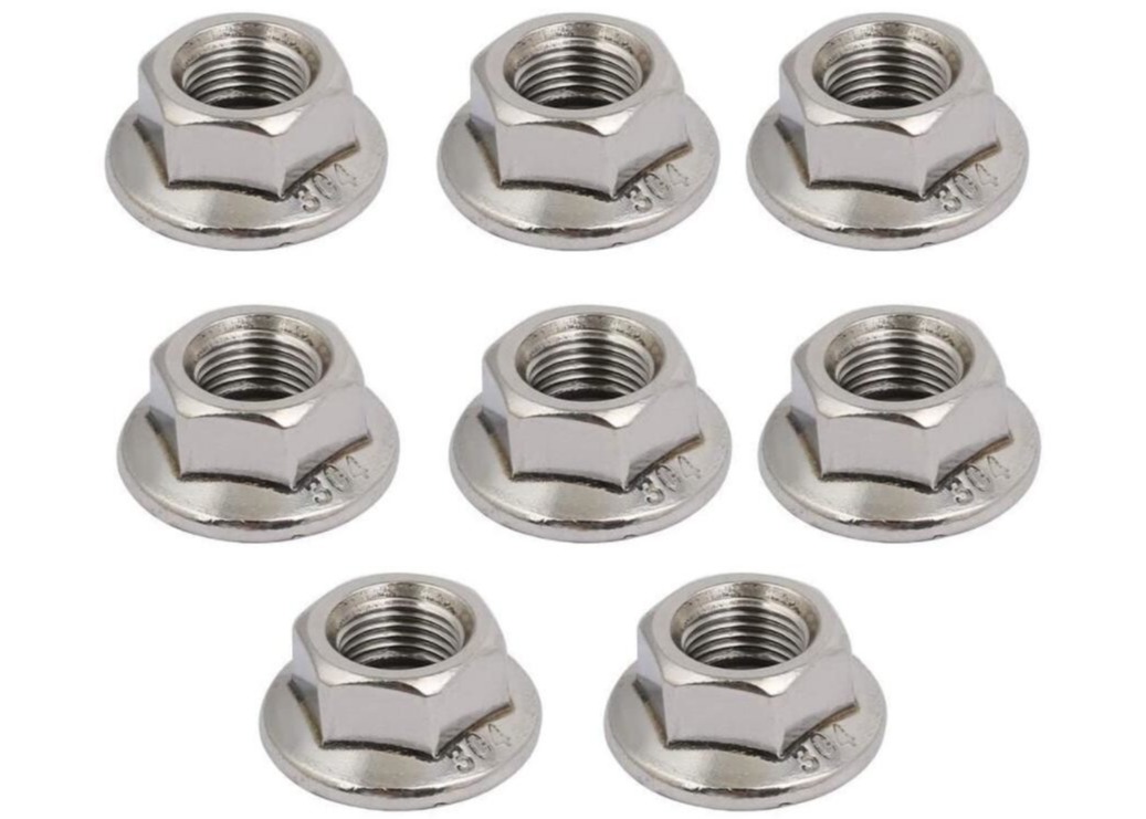 Staineless Steel 304 DIN6926 Prevailing Torque Type Hexagon Nuts With Flange Metallic Inserth