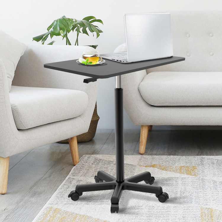 Wood Panel Desk for Height Adjustable Living Room Events and Industrial Coffee Station
