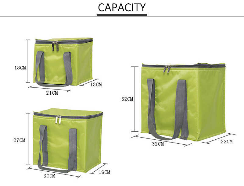 Foldable Square Aluminum Foil Insulated Lunch Cooler Bags