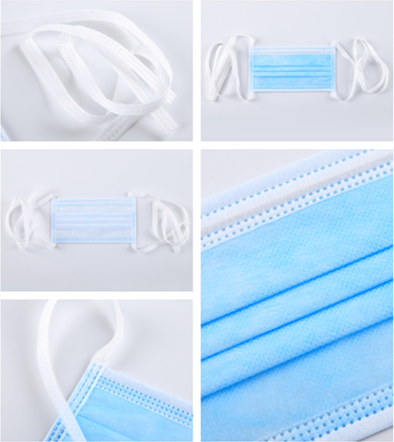 SJ Factory Directly Sales High quality medical mask 3ply surgical medical tie on face maskss mascarillas face mask wholesale