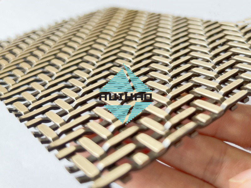 Anti Corrosion 0.15 Opening Bronze Color Aluminum Metal Decorative Wire Mesh