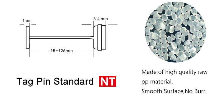 PP Plastic Tag Pins , 25mm Plastic Tag Gun Fasteners