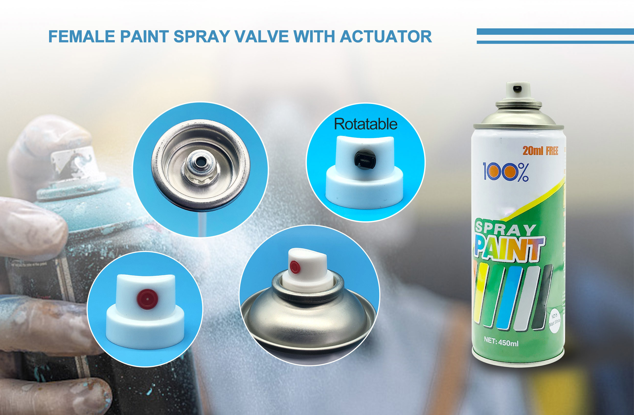 Compact Female Aerosol Spray Valve Adapter For Portable Painting & Hobby Crafts Lightweight Design