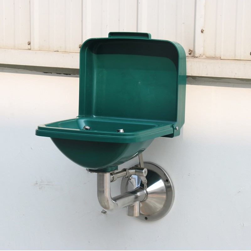 Round bracket Anti-corrosion Wall-mounted ABS-cover ABS basin eye washer ,eyewash station Auto open and close
