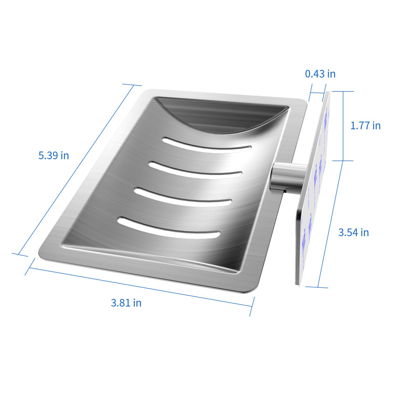 Chrome Adhesive Sove Bathroom Soap Holder Matt Stainless Steel Soap Tray