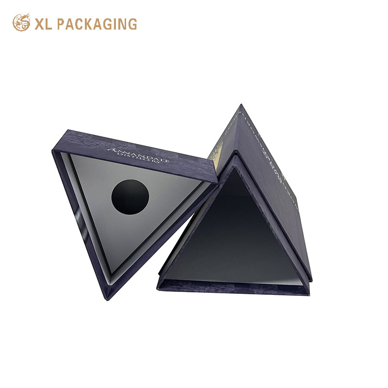 OEM Luxury Triangle Shape Cardboard Wine Bottle Box Rigid Paper Gift Packaging Box