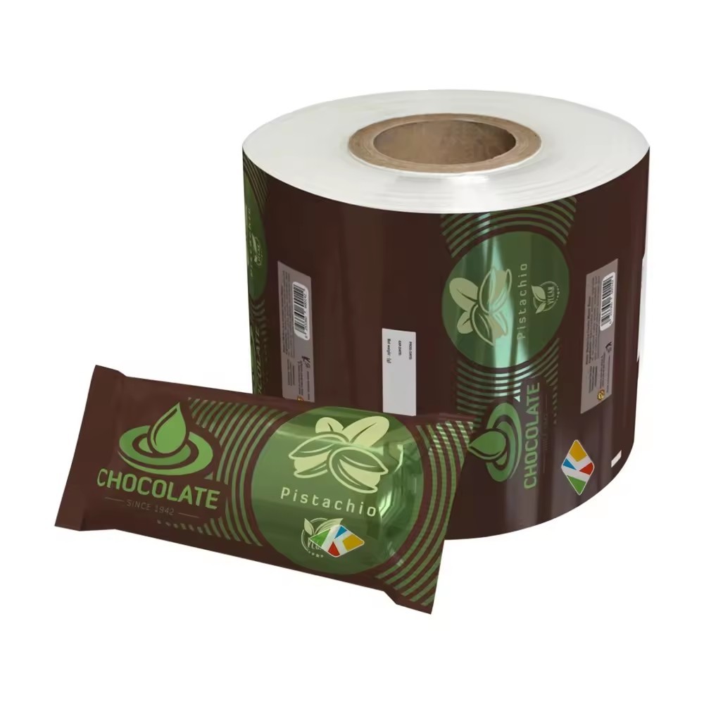 Custom Printed Aluminum Foil Food Packaging Film/Plastic Laminated Sachet Packing Plastic Film Roll For Snack