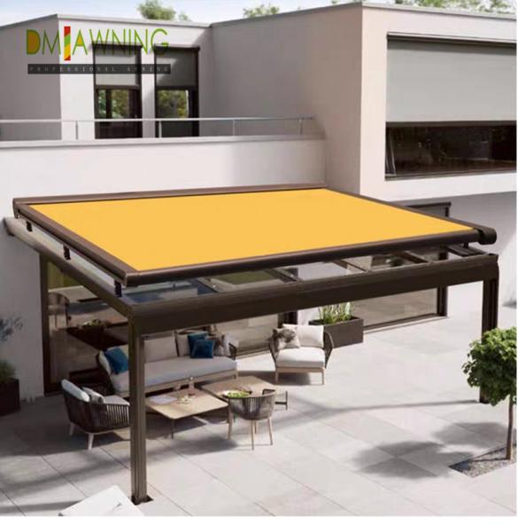 Heavy Duty Retractable Roof Awning Remote Motor Sunshade Waterproof Retractable Pergola Awnings