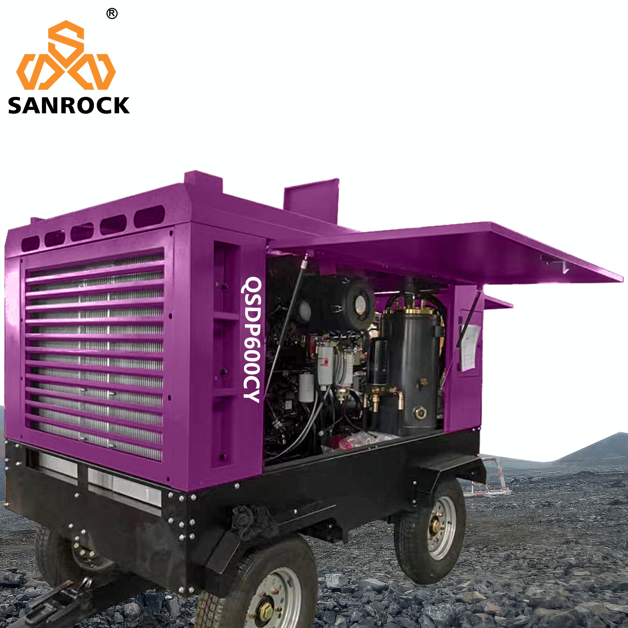 Mobile Rotary Screw Air Compressor Equipment High Pressure Machine