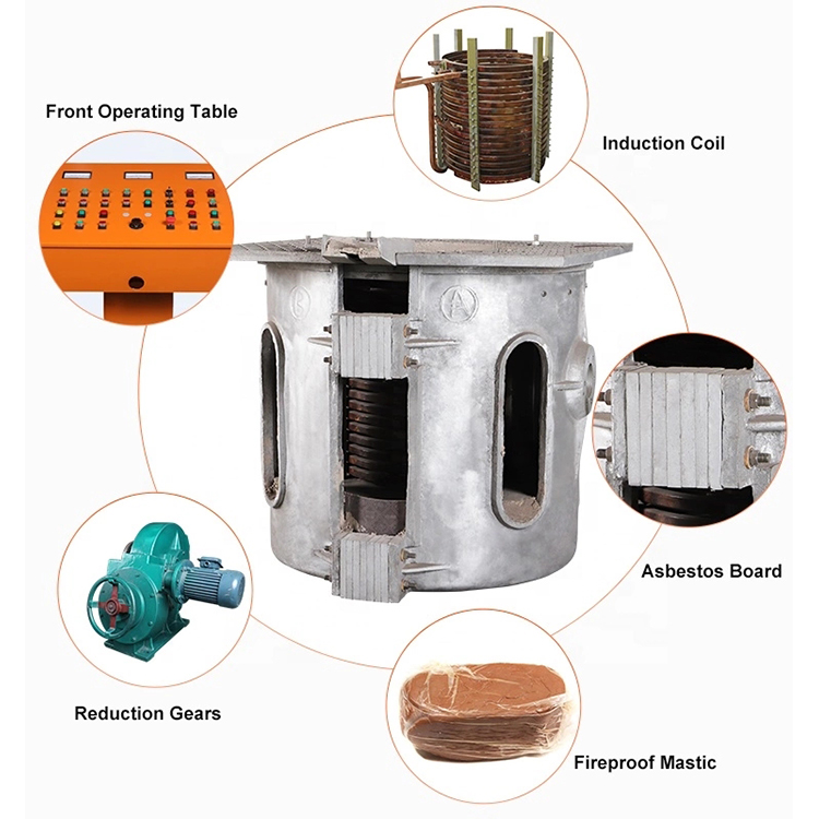 Small Foundry Production Billet Cast Iron Copper Wire Aluminum Ingots Aluminum Foil Induction Melting Furnace
