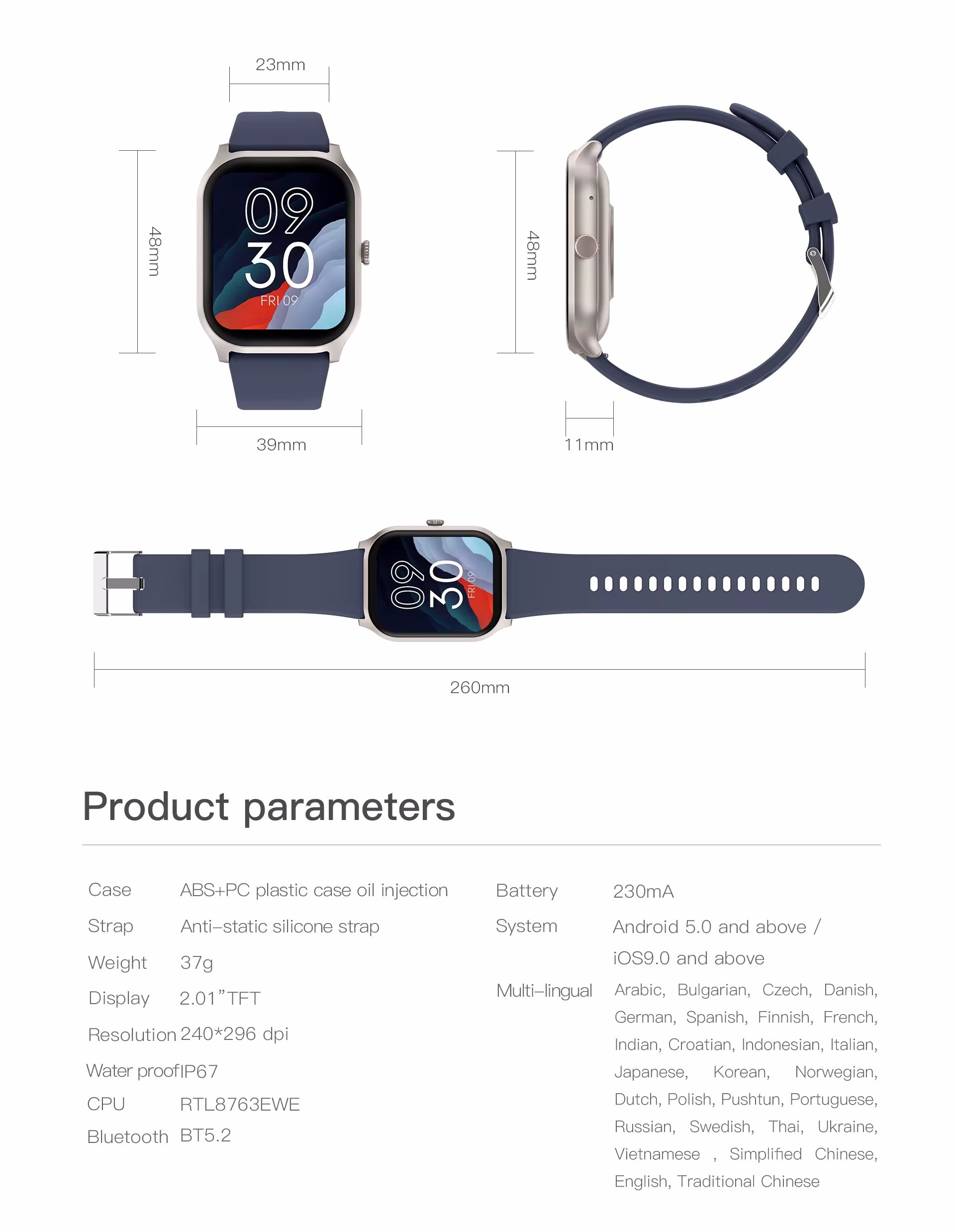 Sport Smart Watch Ip68 Waterproof ZL77J Smart Watch Voice Assistant Fitness Tracker