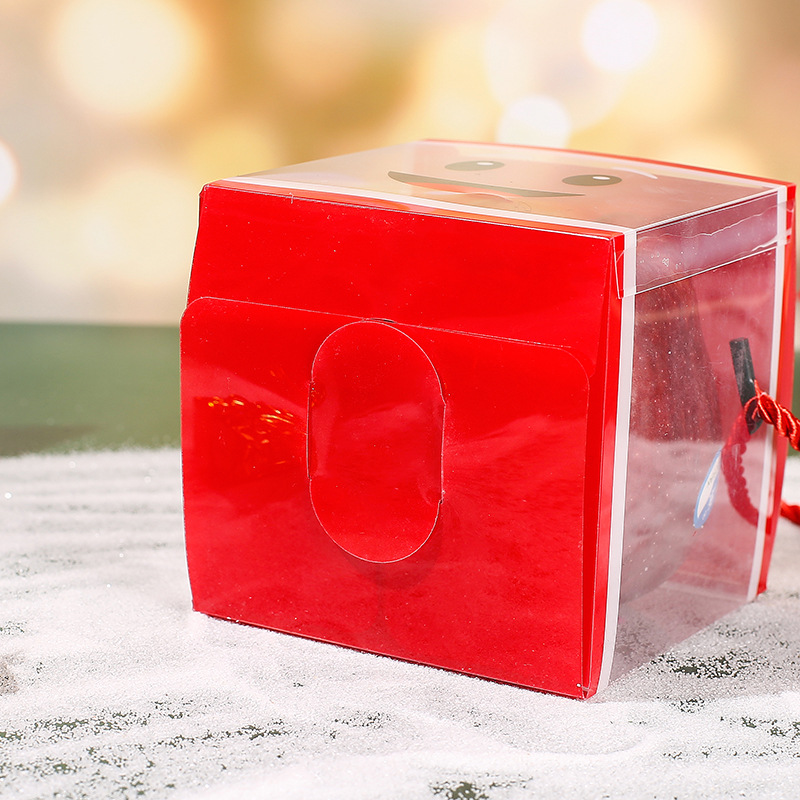 Transparent PET Foldable Candy Apple Boxes for Customized Gift Packing Christmas