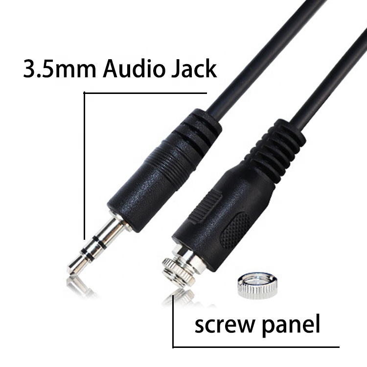 Screw Male to Female 3.5mm 3 Poles TRS Audio Jack Cable