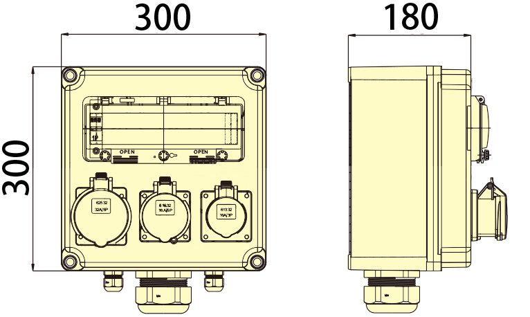 Syntax UT1 Ultra Thick Combination Distribution Box 32A Single Phase With Combinable System up to 250A