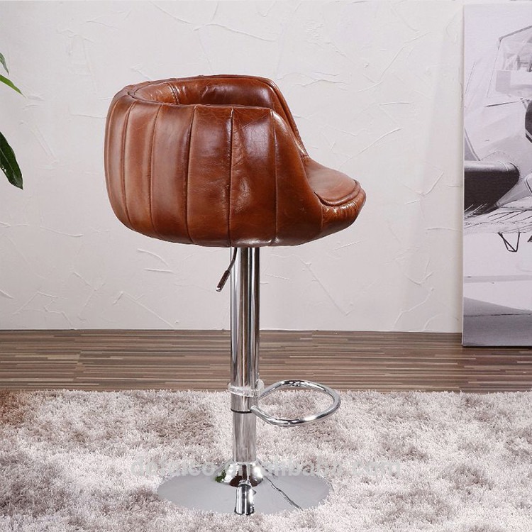 Adjustable Swivel Bar Stools H76cm Stainless Steel Leather Bar Stools