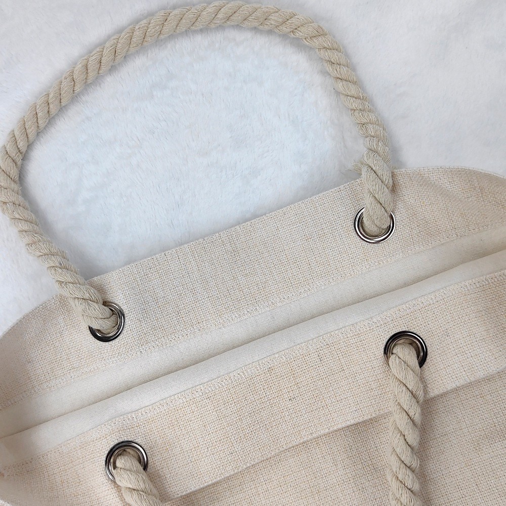 Custom Sublimation Blank Linen Tote Bag For Sublimation Photos Printing