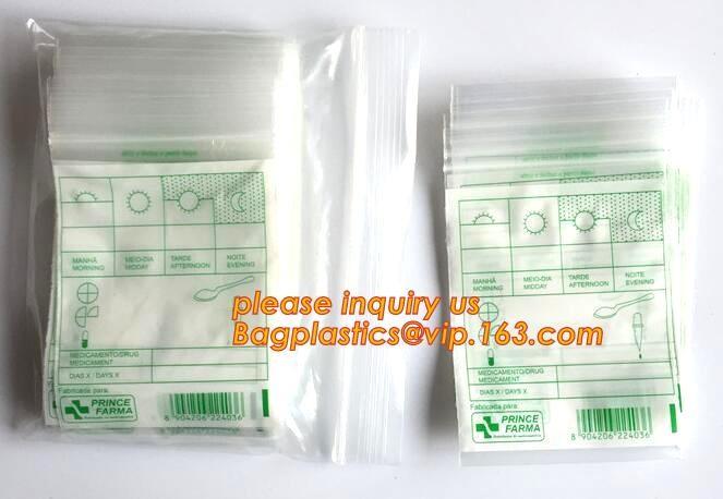Customized Medical k bag/Zipper bag with lock for packaging, envelope Medicine Zip Lock Bag for Hospital packaging