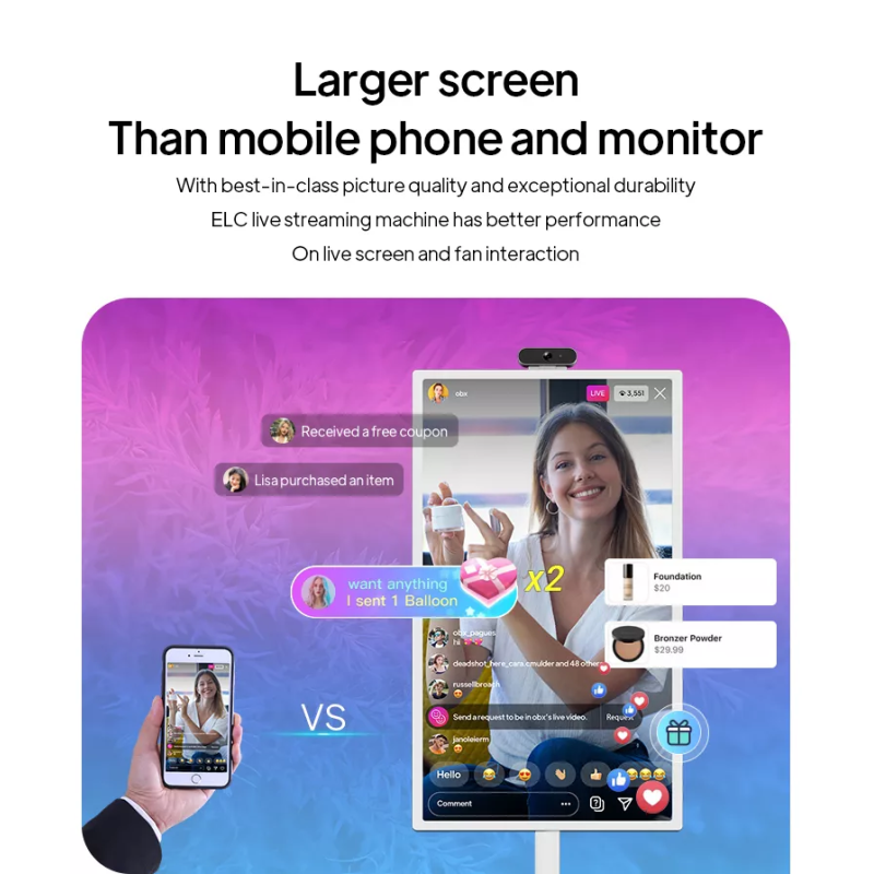 27-inch Smart Android Touch Kiosk | 6+128G Capacitive Screen for Self-Service Retail Malls