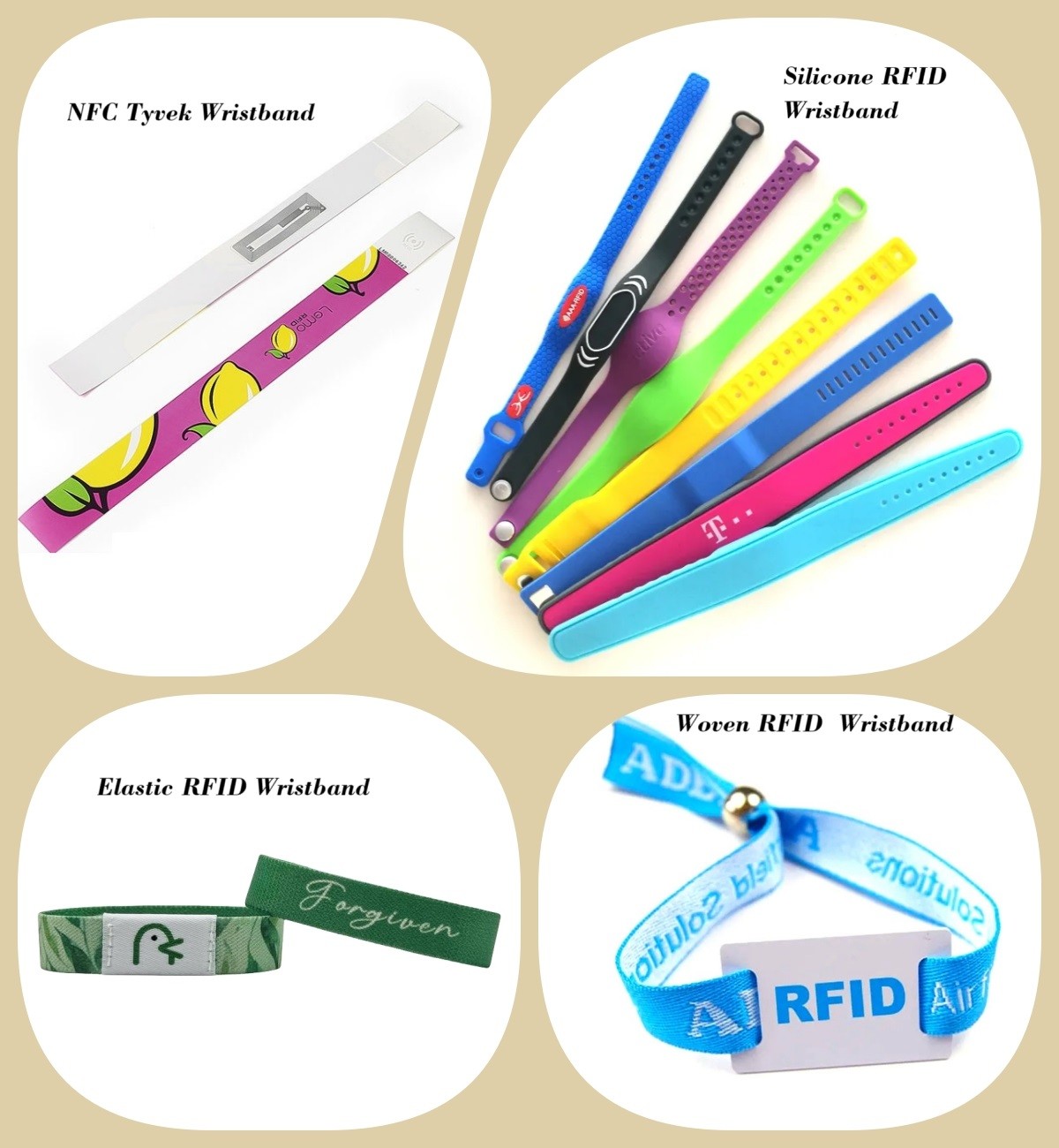 Adjustable Custom NFC Wristband Fabric Woven RFID Smart Wristband For Events